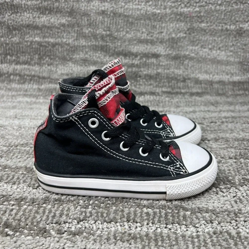 Converse All Stars Chuck Taylor’s Childrens Toddler sz 8 High Top Buffalo Plaid
